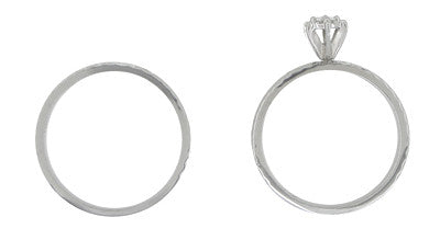 Radiant Stars Diamond Engagement Ring and Wedding Band Set in 14 Karat White Gold - Item: R657 - Image: 3