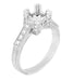 Art Deco Platinum Castle Engagement Ring Mounting for a 3/4 Carat Square Princess Cut Diamond