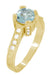 Art Deco Engraved Yellow Gold Filigree Castle 1 Carat Aquamarine Engagement Ring with Side Diamonds
