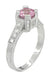 Art Deco 1 Carat Pink Sapphire Engraved Castle Engagement Ring in Platinum