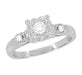 1950's Platinum Retro Moderne Lucky Clover Diamond Engagement Ring