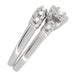 Retro Mid Century Modern Platinum Lucky Clover Diamond Engagement Ring & Wedding Band Set