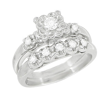 Vintage Style Bridal Ring Set, Pear Cut Center Stone – Flawless Moissanite