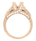 X & O Kisses 3/4 Carat Princess Cut Diamond Engagement Ring Setting in 14 Karat Rose ( Pink ) Gold