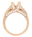 X & O Kisses 3/4 Carat Princess Cut Diamond Engagement Ring Setting in 14 Karat Rose ( Pink ) Gold