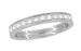 Art Deco Engraved Wheat Diamond Eternity Wedding Band in White Gold - 14 or 18 Karat