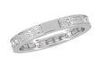 Art Deco Engraved Wheat Eternity Diamond Wedding Band in Platinum