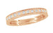 Art Deco Rose Gold Engraved Wheat Diamond Eternity Wedding Band