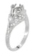 Edwardian Antique Style 1 Carat to 1.30 Carat Filigree Engagement Ring Mounting in 14 or 18 Karat White Gold for a Round Stone