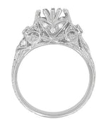 Edwardian Vintage Filigree Platinum Engagement Ring Mounting for a 1 Carat to 1.30 Carat Diamond