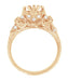 Antique Style Filigree Edwardian Engagement Ring Semimount for a 1.00 to 1.30 Carat Round Diamond in 14 Karat Rose ( Pink ) Gold