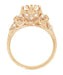 Antique Style Filigree Edwardian Engagement Ring Semimount for a 1.00 to 1.30 Carat Diamond in 14 Karat Rose ( Pink ) Gold