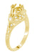 Antique Style 3/4 Carat Filigree Edwardian Engagement Ring Mounting in Yellow Gold - 14K or 18K