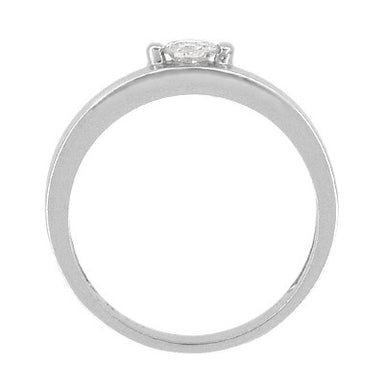 Vera Vintage Style 1960's Mid Century Diamond Ring in 14 Karat White Gold - alternate view