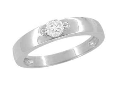 Vera Vintage Style 1960's Mid Century Diamond Ring in 14 Karat White Gold