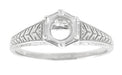 Platinum Art Deco Scrolls & Wheat Filigree Vintage Inspired Engagement Ring Setting for a 3/4 Carat Round Diamond