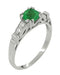 1950's Vintage Style Emerald and Diamonds Engagement Ring in 18 Karat White Gold