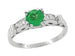 1950's Vintage Style Emerald and Diamonds Engagement Ring in 18 Karat White Gold