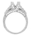 Art Deco X & O Kisses 1 Carat Princess Cut Diamond Engagement Ring Setting in White Gold