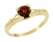 Art Deco Hearts and Clovers Almandine Garnet Engagement Ring in 14 Karat Yellow Gold