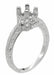 Art Deco Platinum Crown 1 Carat Diamond Engagement Ring Setting