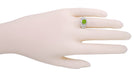 Edwardian Peridot Filigree Ring in 14 Karat White Gold