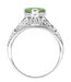 Edwardian Peridot Filigree Ring in 14 Karat White Gold