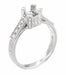 Art Deco 1/3 Carat Platinum and Diamond Filigree Citadel Engagement Ring Setting
