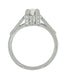 Art Deco 1/3 Carat Diamond Castle Engagement Ring in Platinum