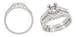 Art Deco 1/3 Carat Diamond Filigree Palladium Engagement Ring Mounting
