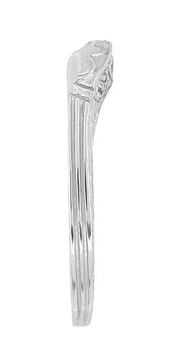 Art Deco Flowers, Wheat & Scrolls Hugger Wedding Band in Platinum - Item: R717P - Image: 3