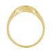 Art Deco Sculptural Curved Wedding Band in 18 Karat or 14 Karat Yellow Gold