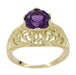 Edwardian 1.25 Carat Amethyst Filigree Ring in 14 Karat Yellow Gold