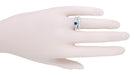 1950's Vintage Inspired Cornflower Blue Sapphire Engagement Ring in 14 Karat White Gold with Diamonds