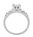 Mid Century Vintage Style Diamond Engagement Ring in 14 Karat White Gold