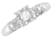 Berlan 1940's Estate Diamond Engagement Ring in 14 Karat White Gold