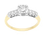 Harlowe 1930's Vintage Old Mine Cut Diamond Engagement Ring in 14K Yellow and White Gold Mixed Metals