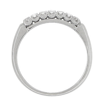 Antique Retro Moderne Diamond Row Filigree Wedding Ring in 14 Karat White Gold - Item: R750 - Image: 2