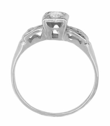 1950's Heirloom Diamond Engagement Ring in 14 Karat White Gold - Vintage Promise Ring - alternate view