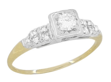 Dakota Art Deco Diamond Antique Engagement Ring in 14 Karat White and Yellow Gold Mixed Metals - alternate view