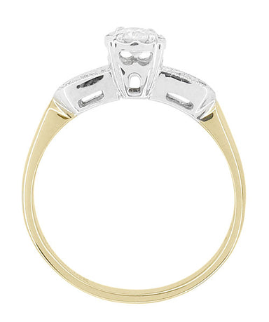 Two Tone Vintage Art Deco Diamond Engagement Ring in 14 Karat White and Yellow Gold - alternate view