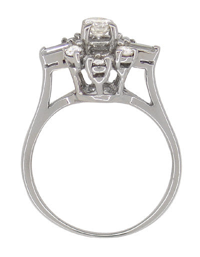 Galaxy of Diamonds Mid-Century Vintage Ring in 14 Karat White Gold - Item: R777 - Image: 2
