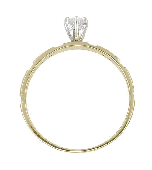 Mondria Vintage Diamond Engagement Ring in 10 Karat Yellow Gold - Item: R782 - Image: 2