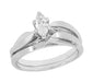 1970's Vintage Marquise Diamond Bridal Ring Set in 14 Karat White Gold