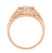 Edwardian Filigree East West Oval Morganite Engagement Ring in 14 Karat Rose Gold ( Pink Gold )