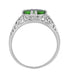 Oval Tsavorite Garnet Edwardian Filigree Engagement Ring in 14 Karat White Gold
