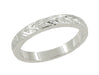 X and O Kisses Wheat Wedding Band in 14 Karat White Gold