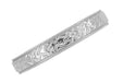 1950's Mid Century Modern Engraved Vintage Wedding Band in 14K and 18K White Gold - R803