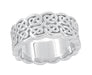 Heirloom Celtic Knot Wide Wedding Band in 14 Karat White Gold - 8.3mm Wide