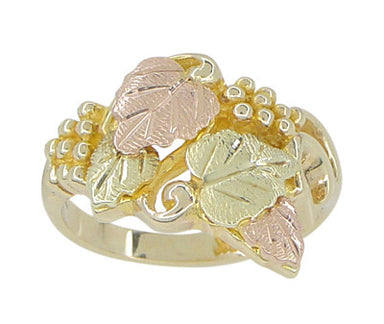 Black Hills Gold Leaves Ring in 10 Karat Green Pink and Yellow Gold - alternate view